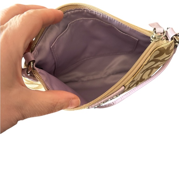 Coach Beige and Lavender Wristlet - Picture 3 of 3